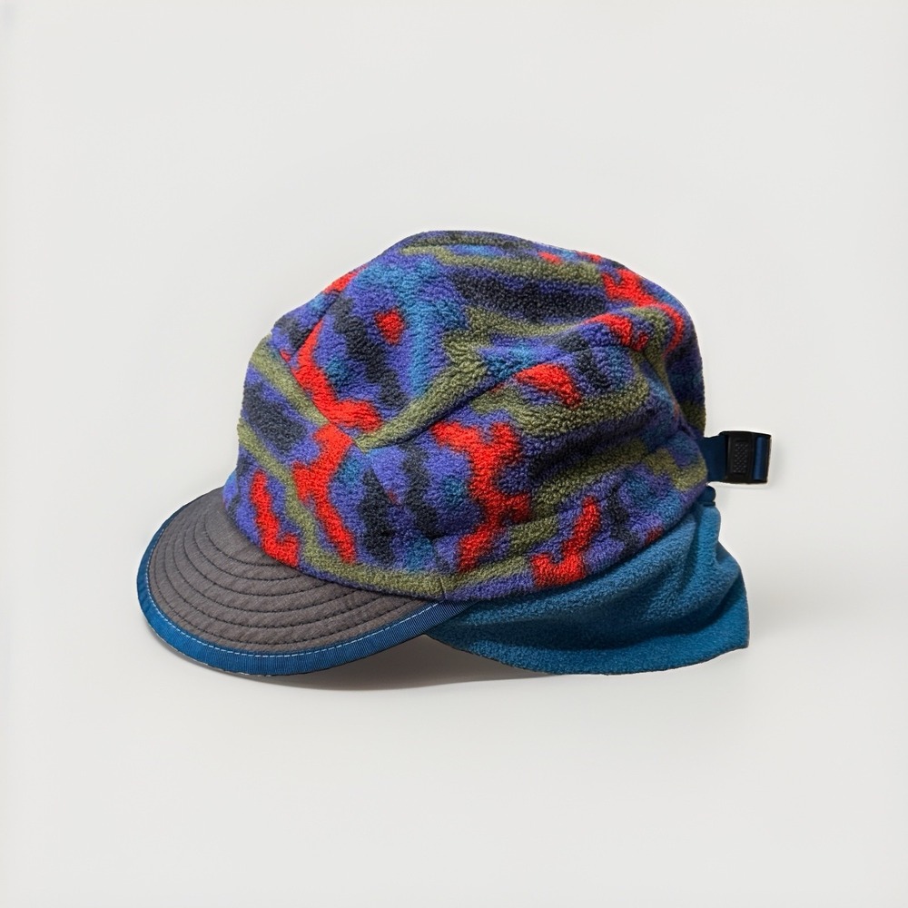 Vintage 90s Patagonia Duckbill Ear Flap Hat Synchilla Fleece USA Made Large
